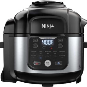 Ninja OS301/FD305CO Foodi 10-in-1 Pressure Cooker and Air Fryer with Nesting Broil Rack, 6.5-Quart Capacity, and a Stainless Finish (Renewed)