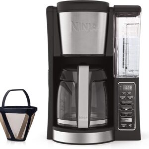 Ninja 12-Cup Programmable Coffee Maker with Classic and Rich Brews, 60 oz. Water Reservoir, and Thermal Flavor Extraction (CE201), Black/Stainless Steel
