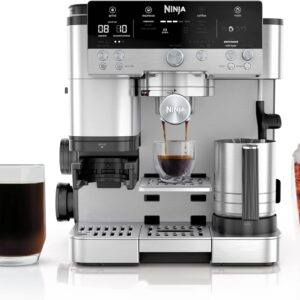 Ninja | Espresso Machine and Drip Coffee Maker| Luxe Café Premier Series | Integrated Coffee Grinder, Milk Frother, Assisted Tamper & Built-In Espresso Accessory Storage | Stainless Steel | ES601