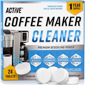 Coffee Machine Cleaner Descaler Tablets – 24 Count, Compatible With Nespresso, Keurig, Ninja, Delonghi, Miele, Coffee Maker Pot Descaling & Cleaning Tabs, Descale Drip Coffe And Espresso Machines
